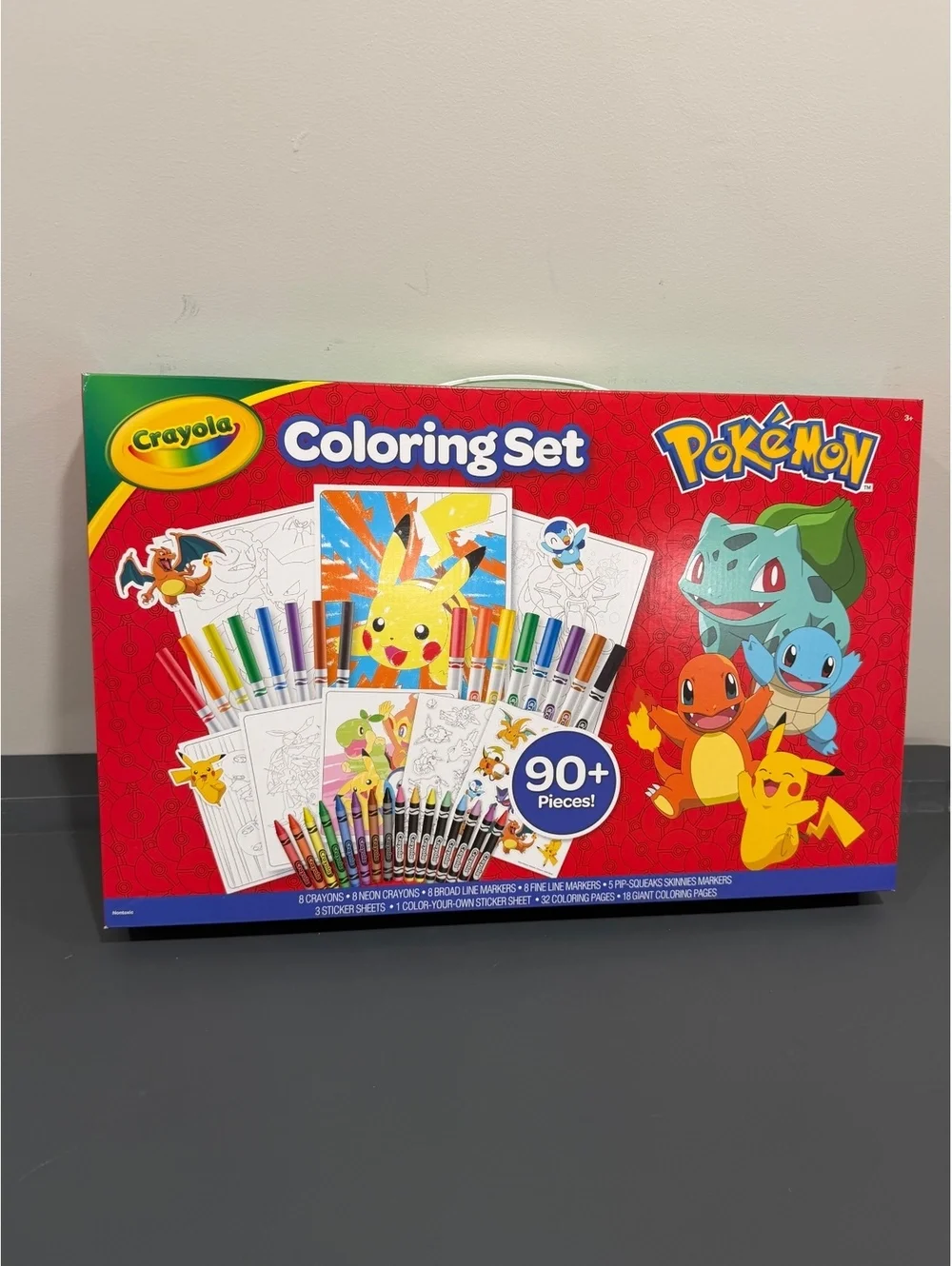 Crayola Pokemon Coloring Set 90+ Pieces Pikachu Markers Crayons New Sealed Gift